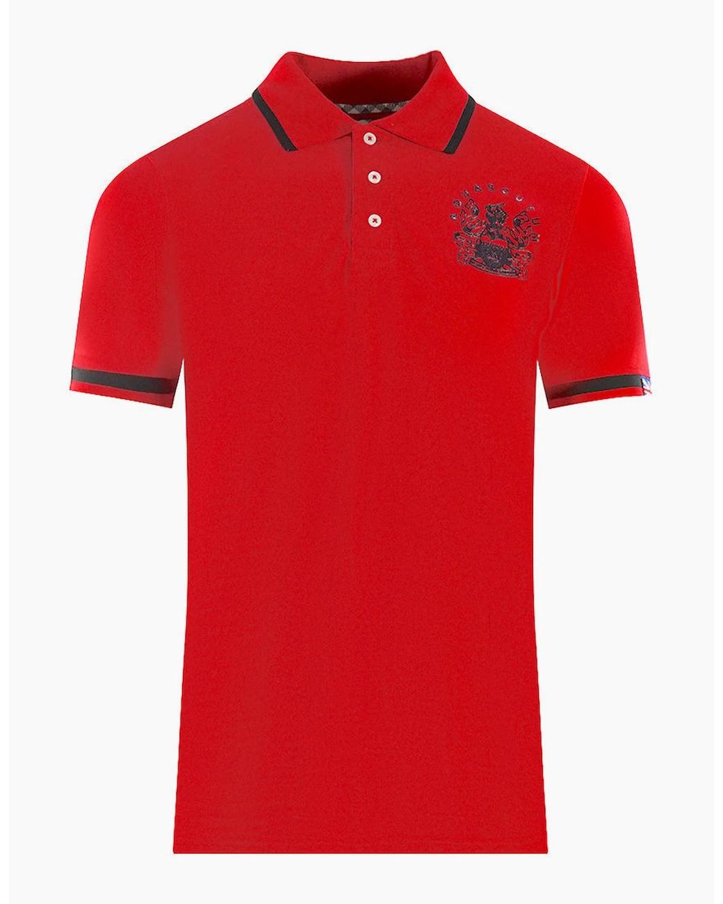 Aquascutum Red Tipped Aldis Polo Shirt for men
