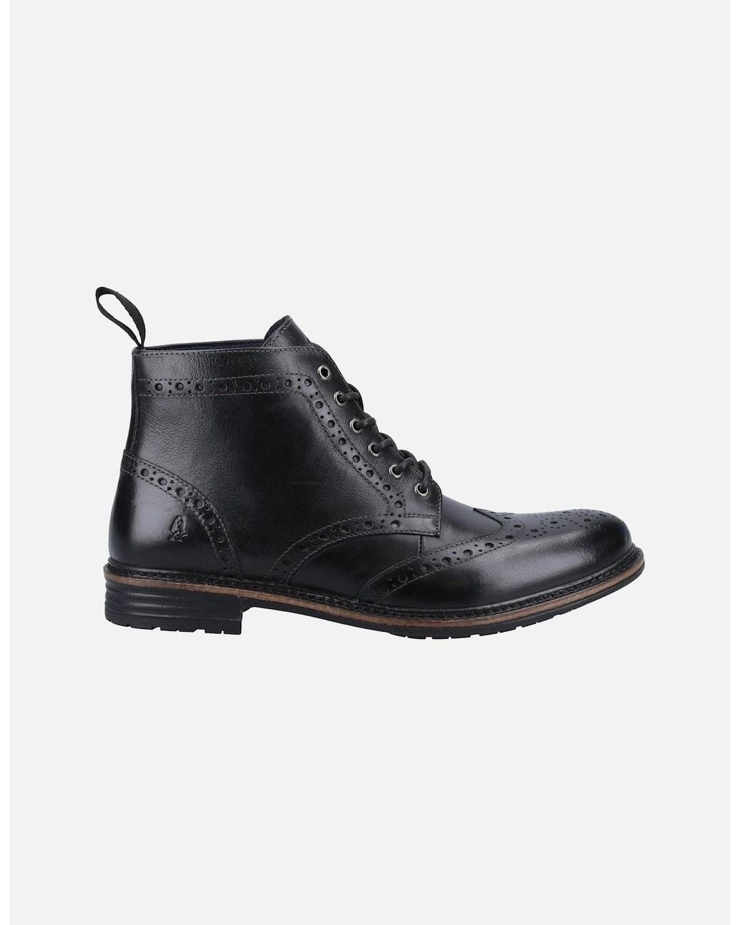 Hush Puppies Black Joshua Brogue Boot for men