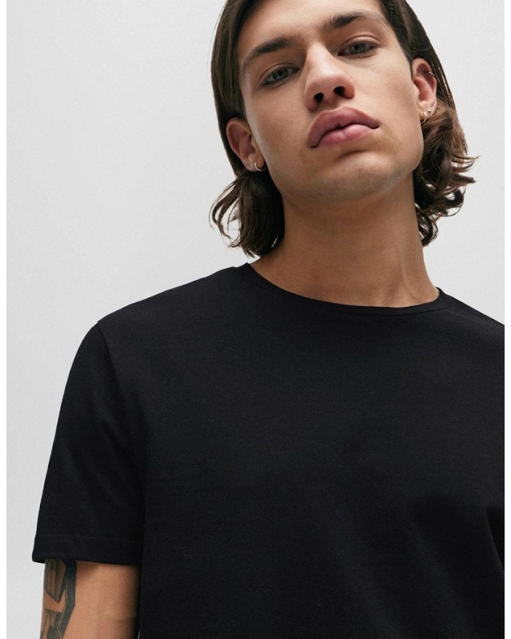 Boss Black Hugo Round Two-Pack Of Slim-Fit T-Shirts for men