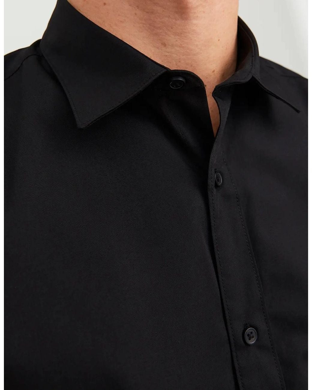 Jack & Jones Black Jje Joe Slim Fit Long Sleeve Shirt for men