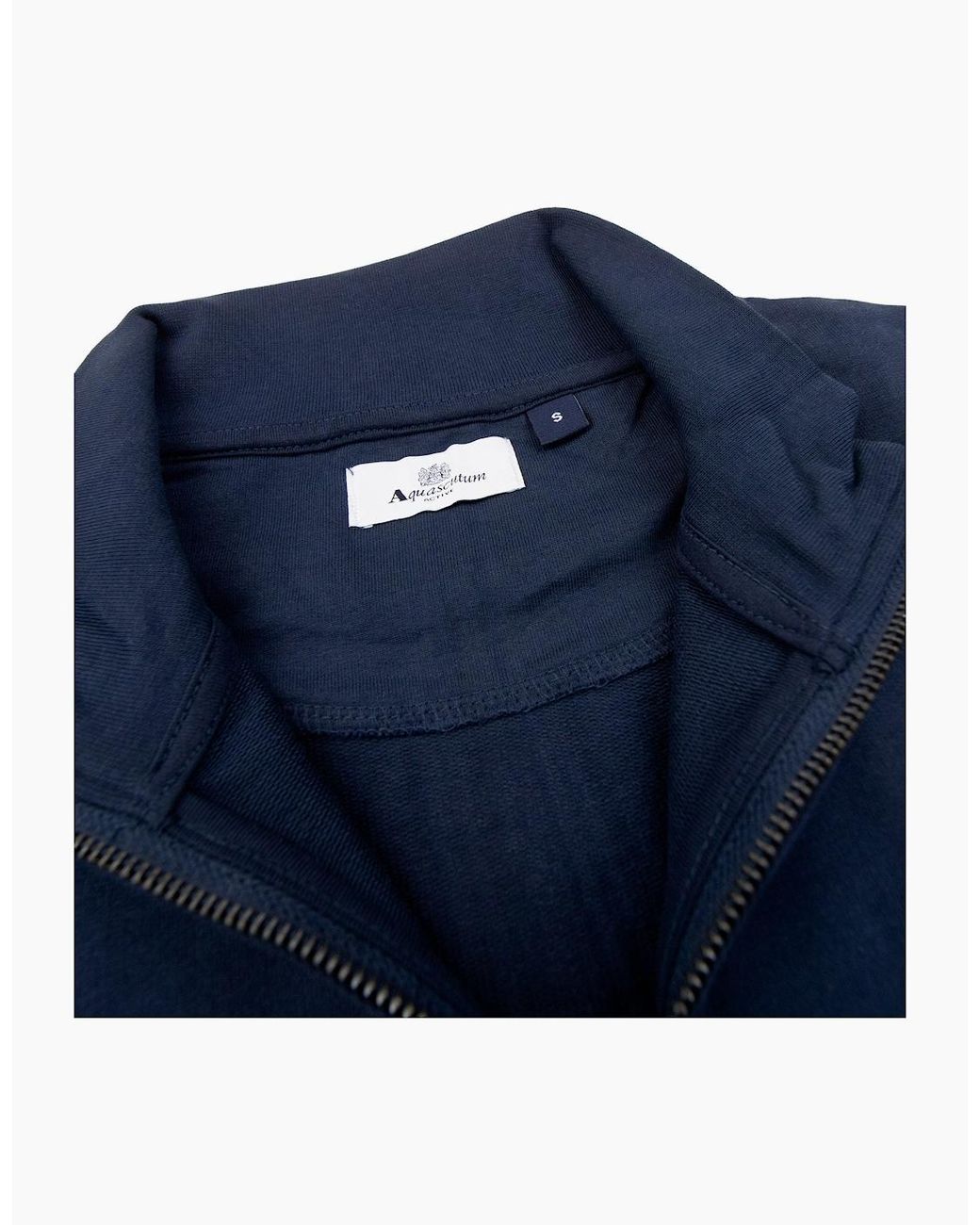 Aquascutum Blue Small Logo Quarter Zip 11 for men
