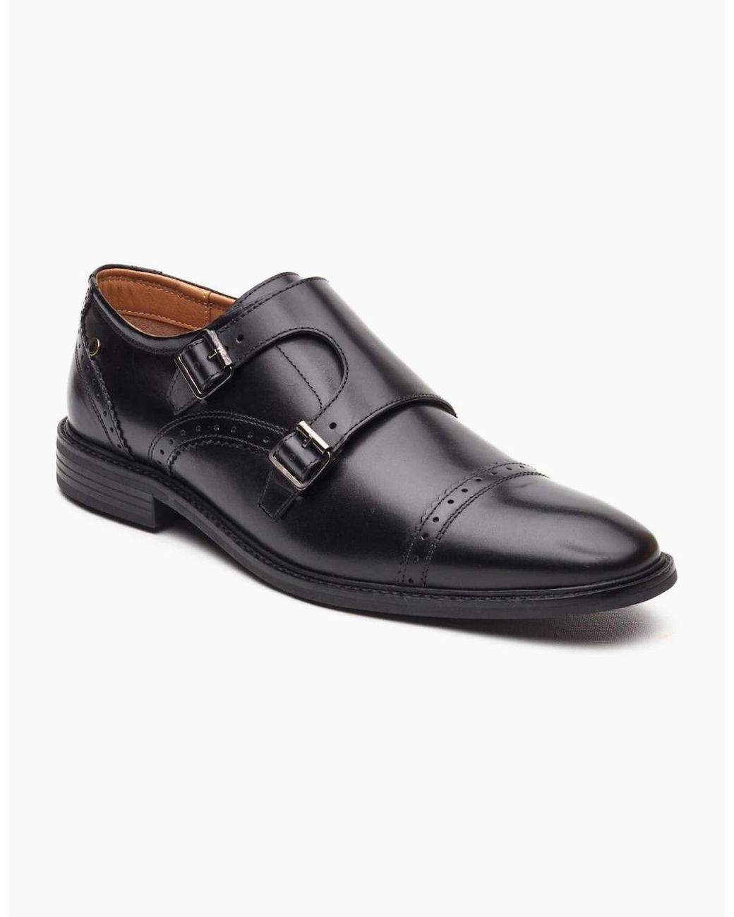 Base London Black Henley Monk Shoes for men