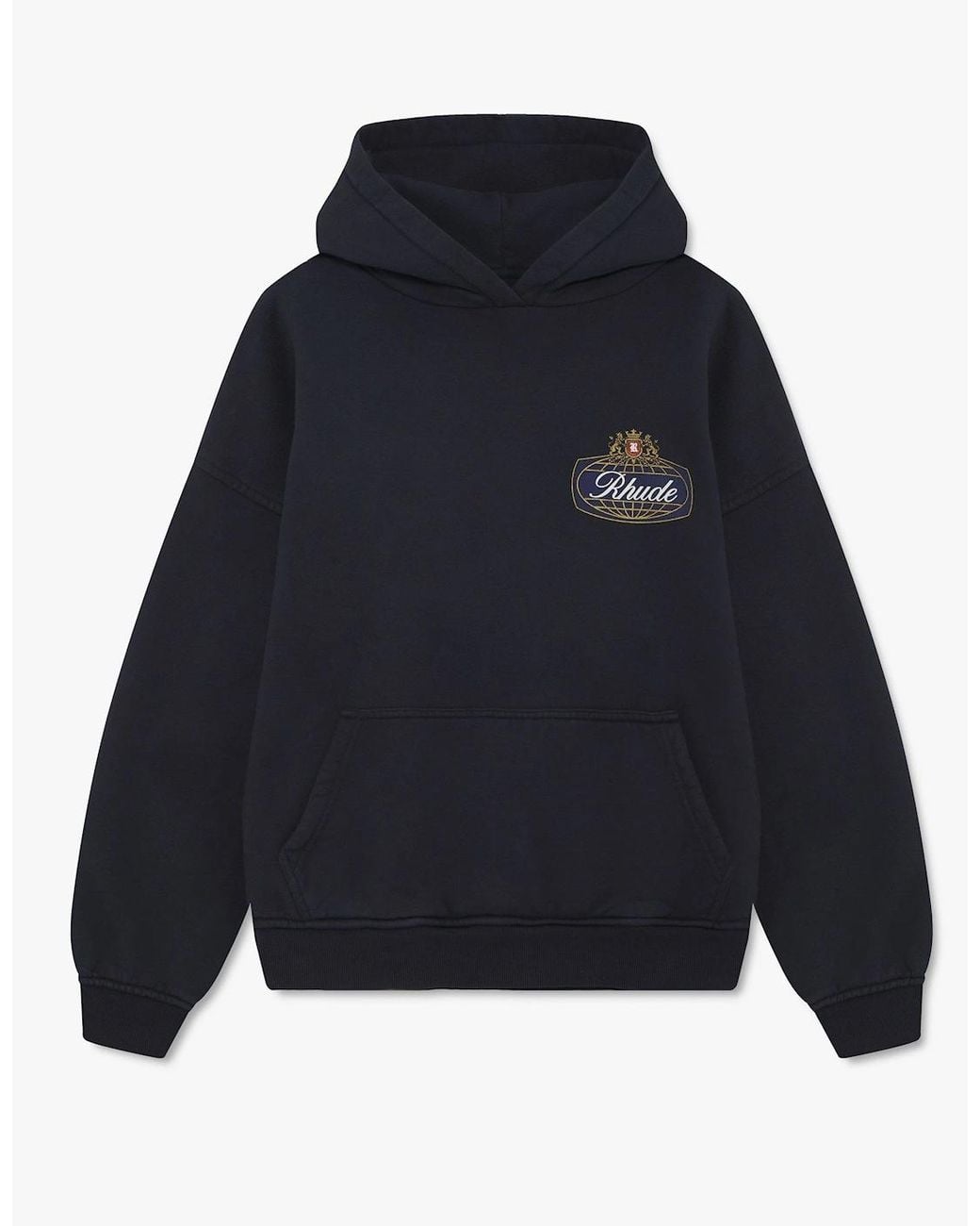 Rhude Blue Safari Crest Hooded Top for men