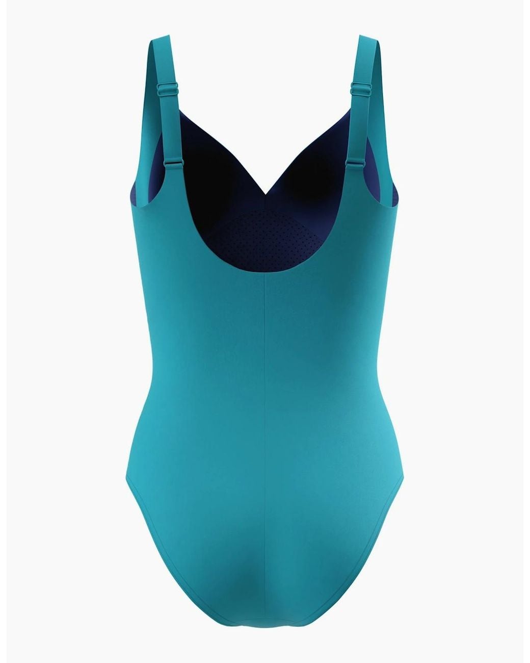 Speedo Blue Ladies Solid One Piece Swimsuit