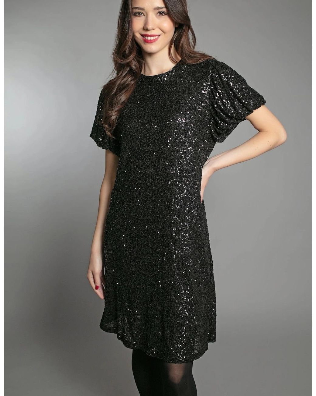 Nooki Design Gray Dusty Sequin T Shirt Dress