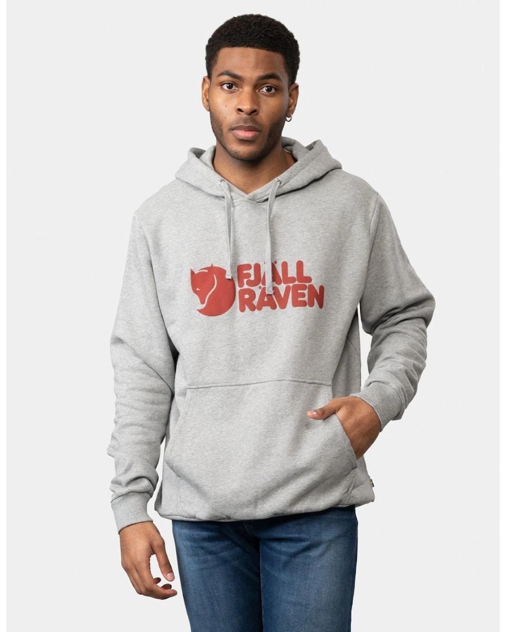 Fjallraven Gray Logo Hoodie for men