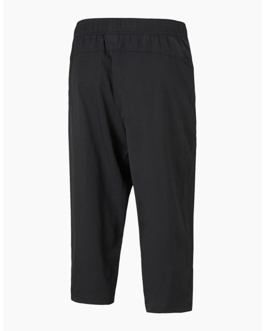 PUMA Black Active Woven Three Quarterpants Tracksuit Bottom for men