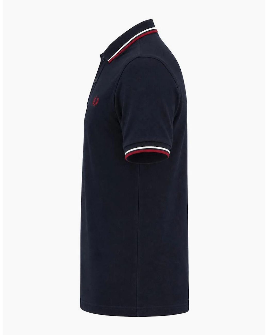 Fred Perry Blue Twin Tipped Polo Shirt/Snow/Burnt for men
