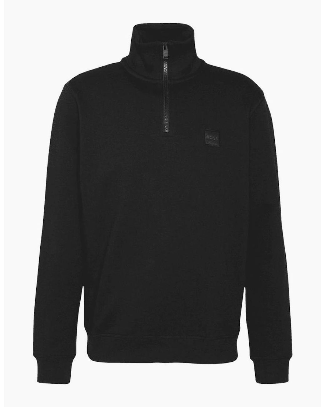 Boss Black Zetrust Patch Logo Quarter Zip Sweatshirt for men