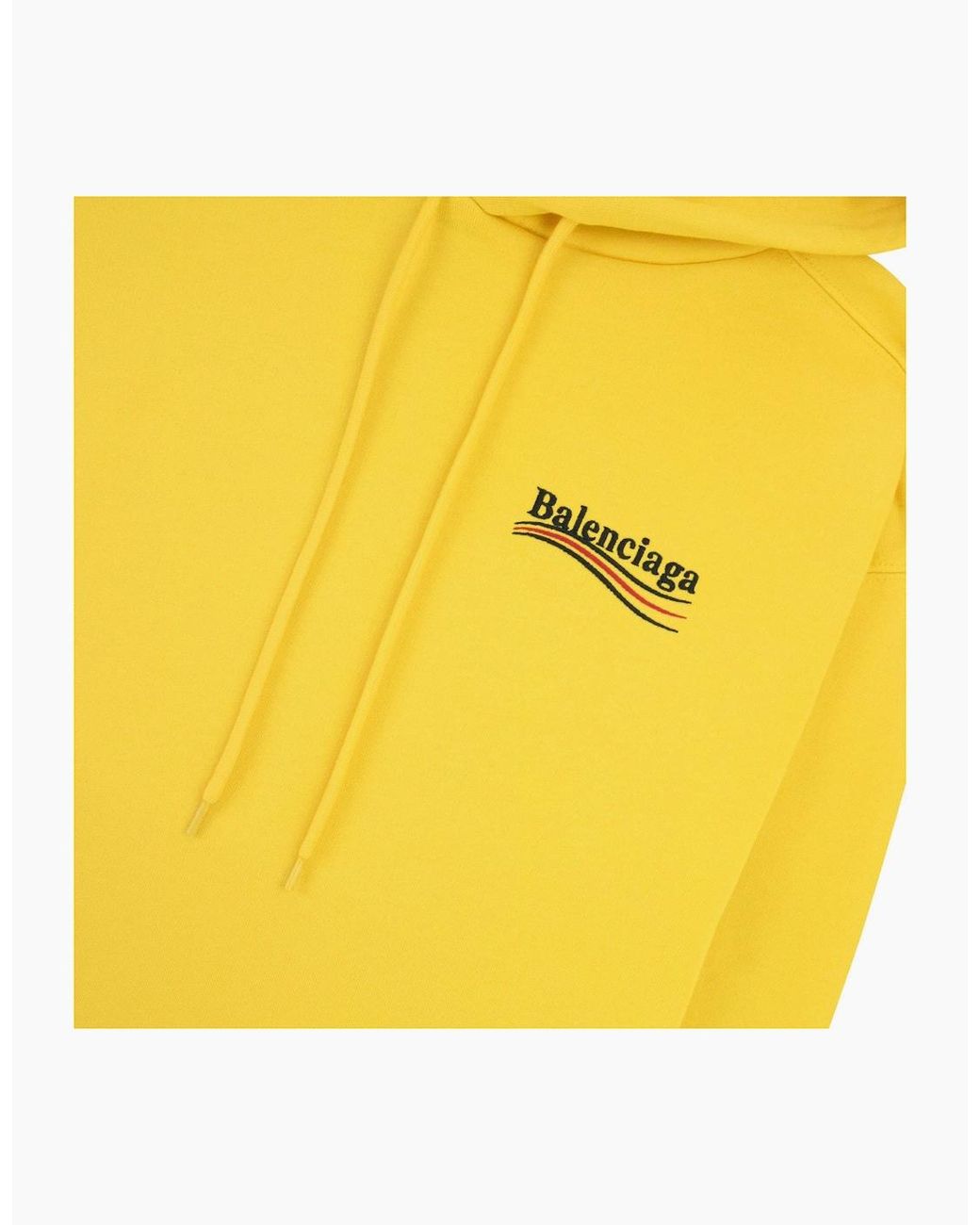 Balenciaga Yellow Political Campaign Embroidery Hoodie for men