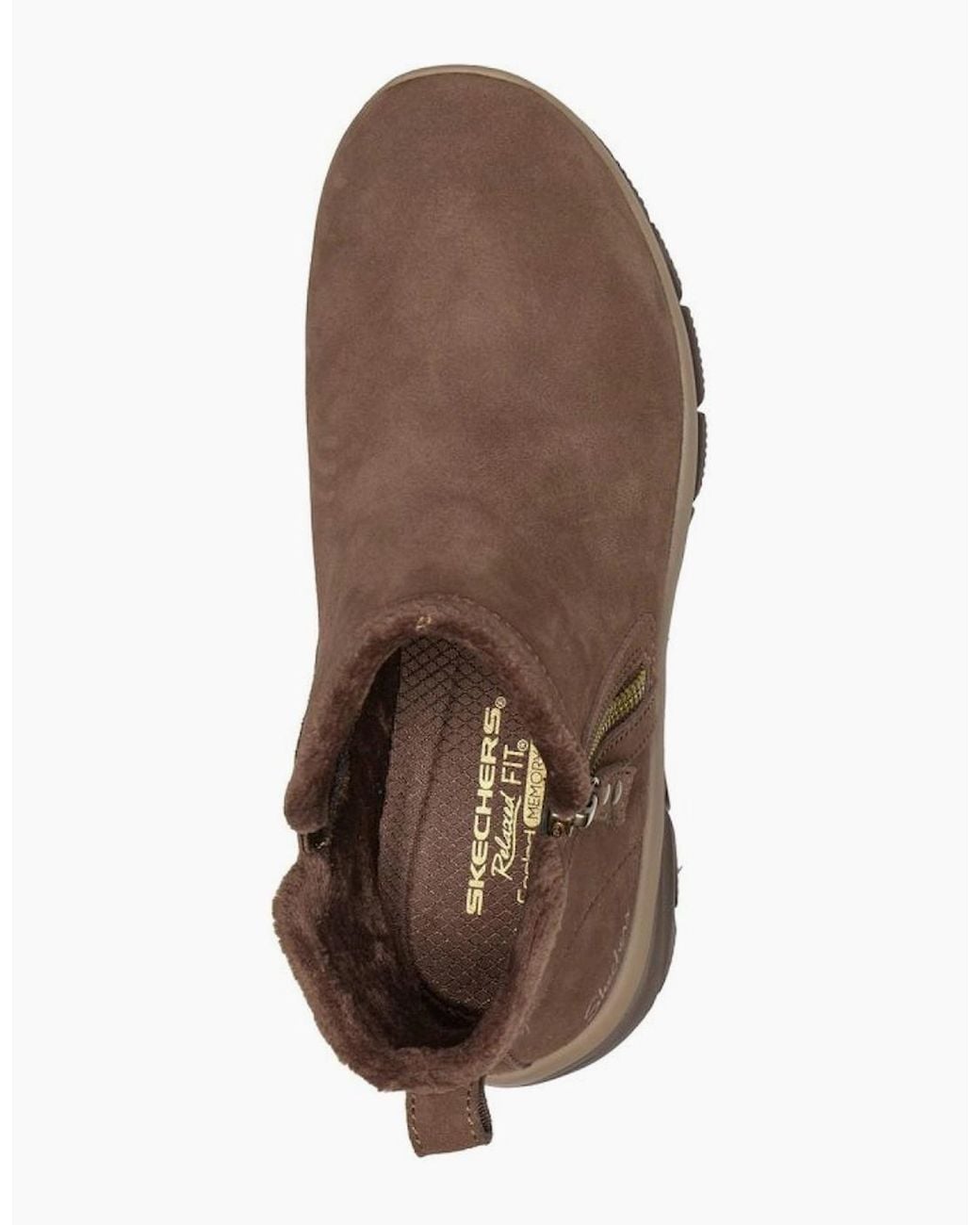 Skechers Brown Easy Going Urban Zip Ankle Boots