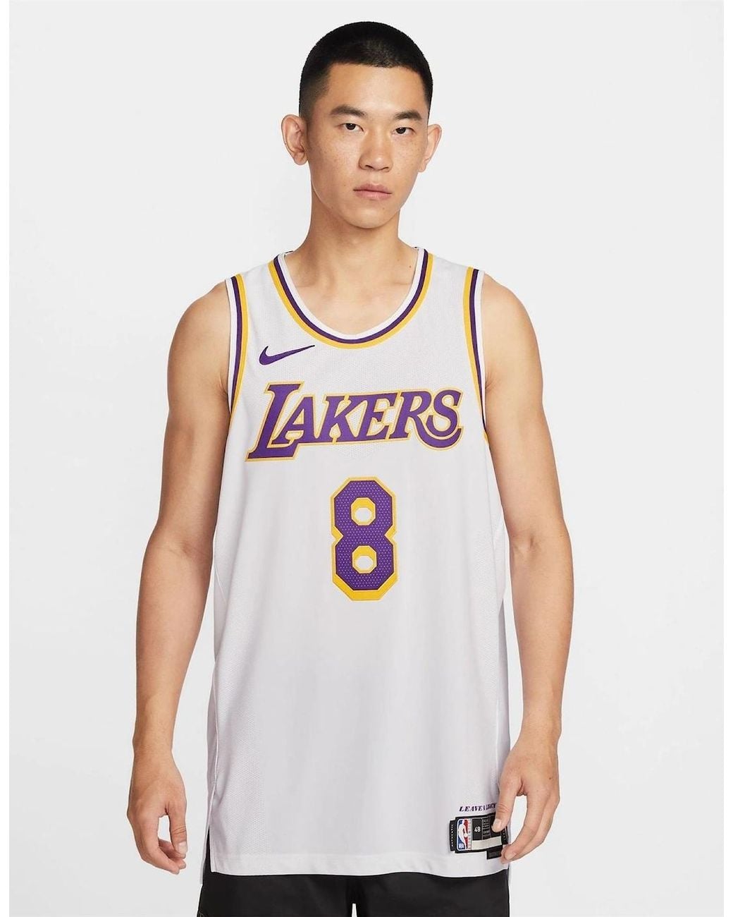 Nike White Nba Lakers Performance Basketball Jersey for men