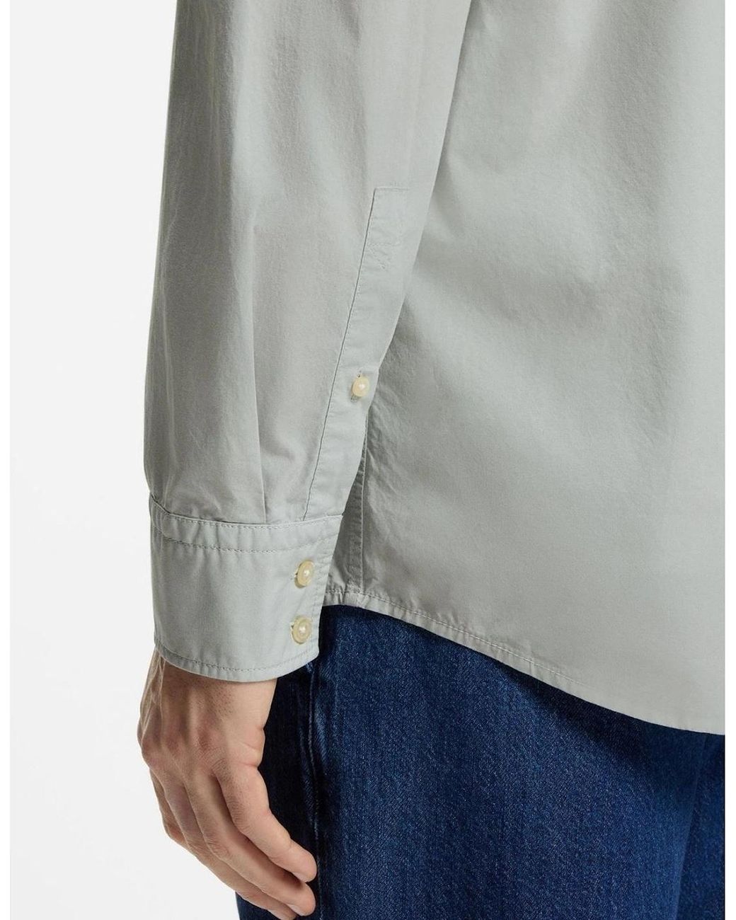 Boss White Collared Neck Shirt Collar Long Sleeve Regular Fit Shirt for men