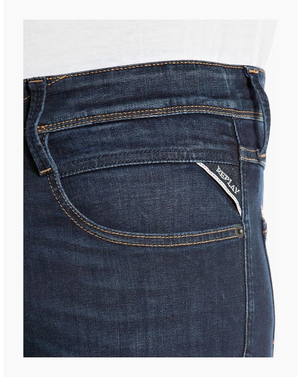 Replay Blue Anbass Slim Fit Jean Power Stretch 10Oz Denim Jean for men