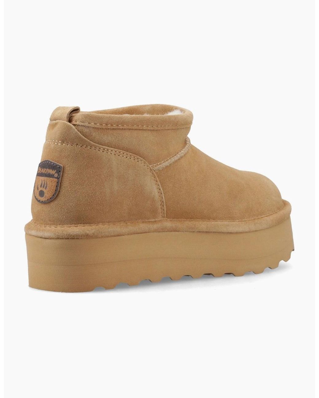 BEARPAW Natural Retro Super Shorty Suede Coffee Winter Ankle Boots