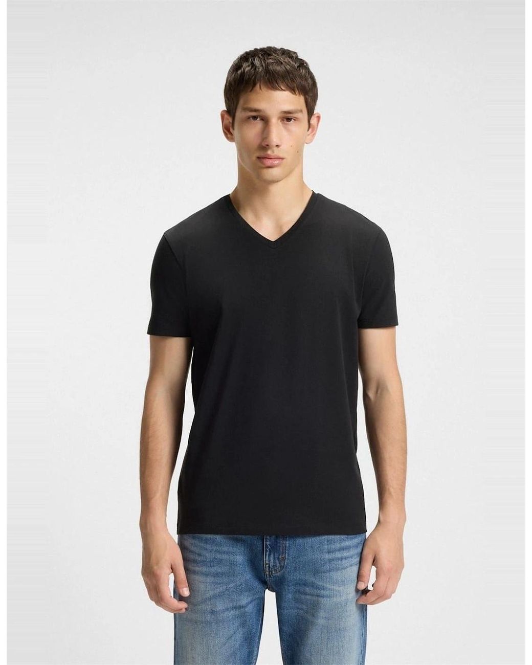 Boss Black Short Sleeve V Neck T-Shirt for men