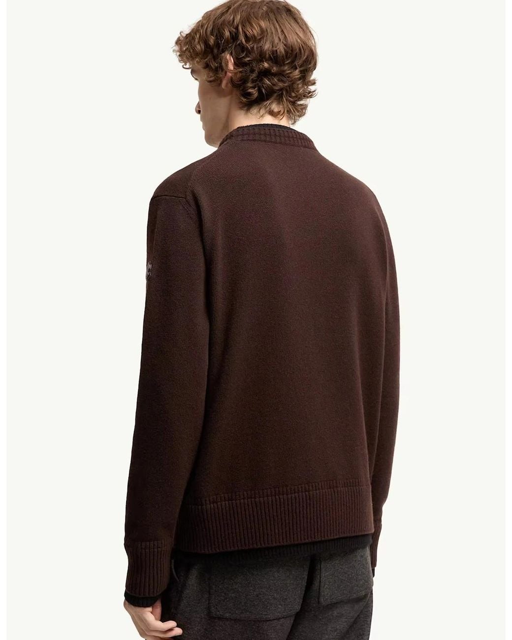 Moncler Brown Crewneck Sweater for men