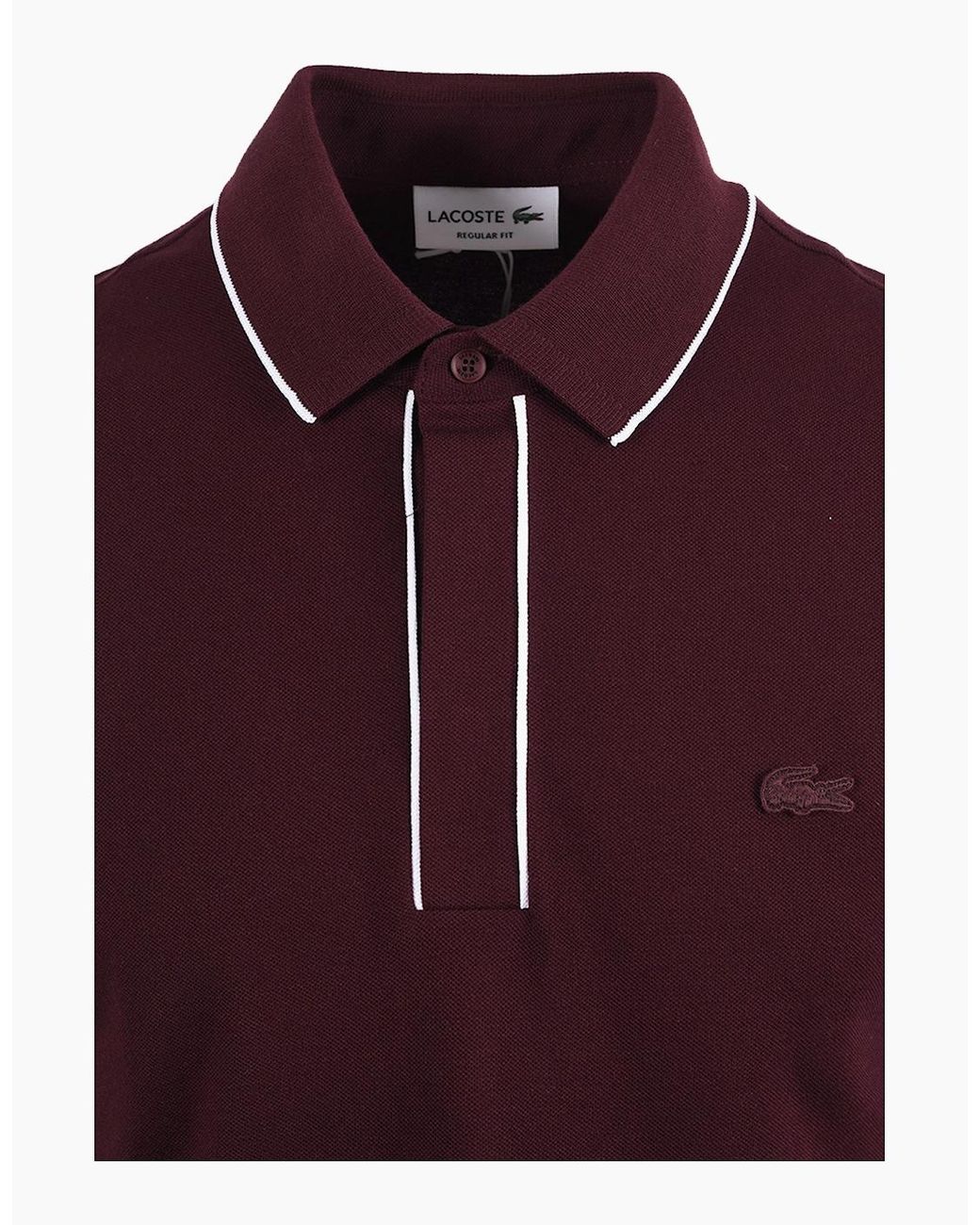 Lacoste Red Tipped Placket Tonal Badge Polo for men