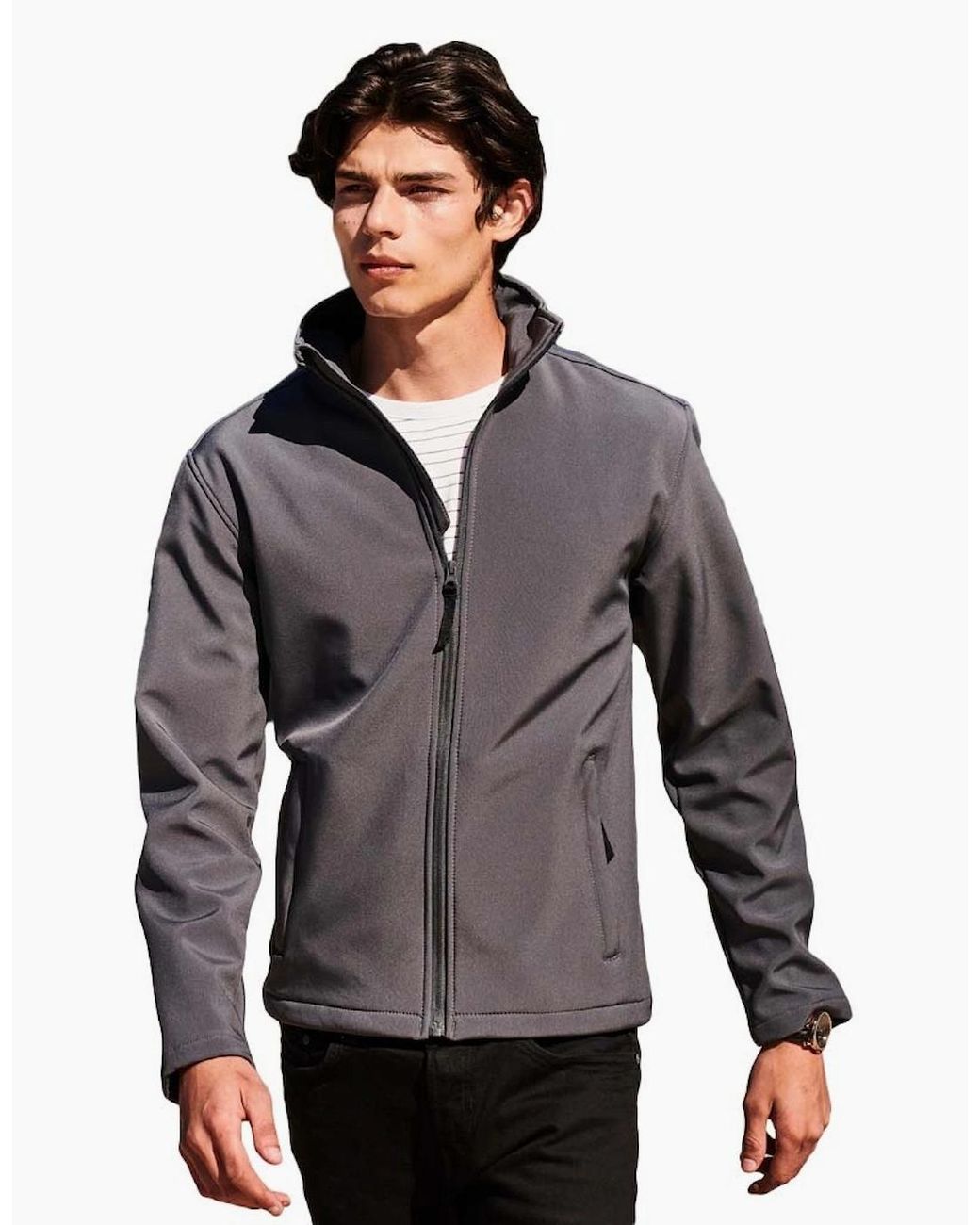 Regatta Gray Professional Reid Softshell Wind Resistant Water Repellent Jacket for men