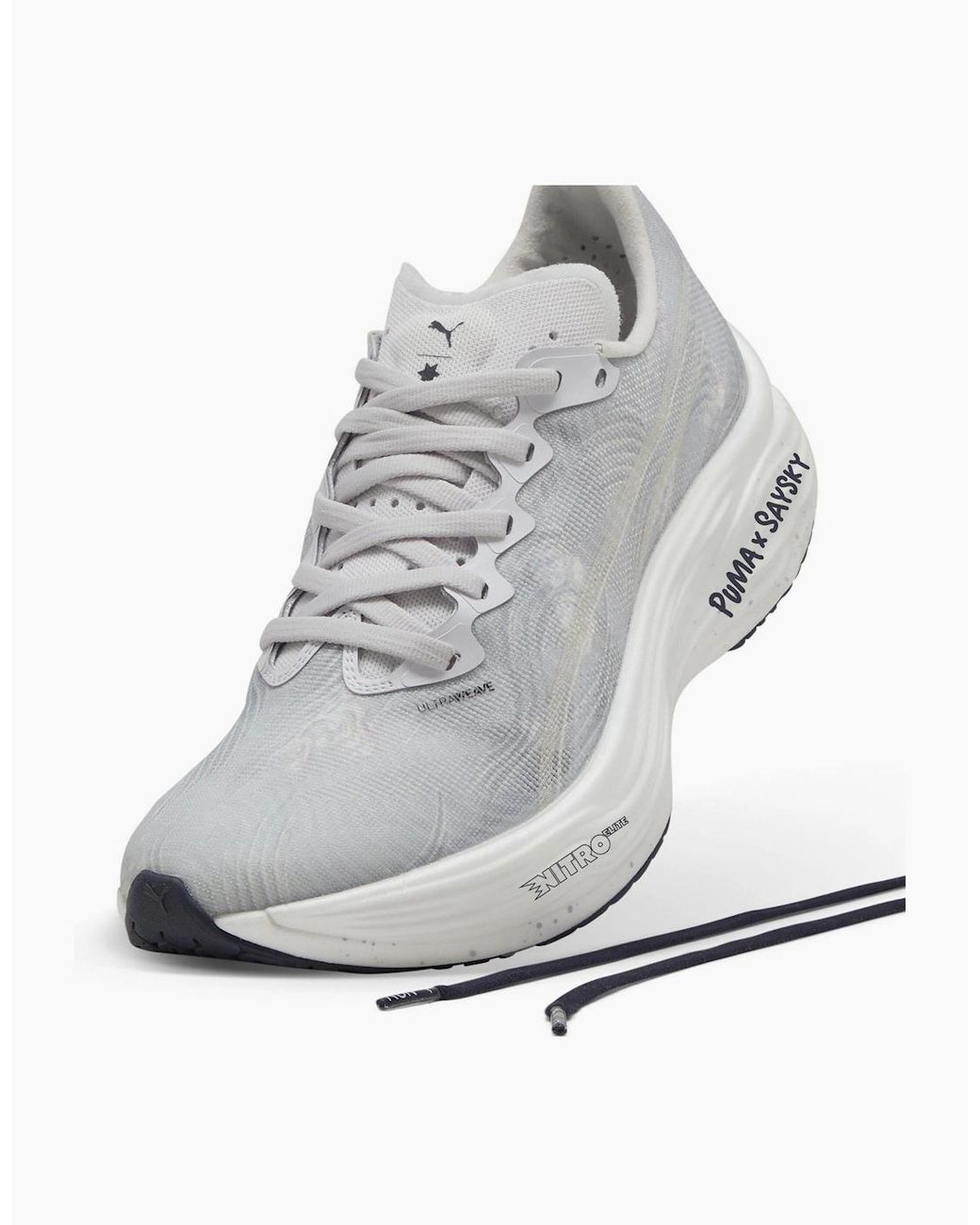 PUMA Gray Deviate Nitro Elite 3 Saysky Wns Road Running Shoes