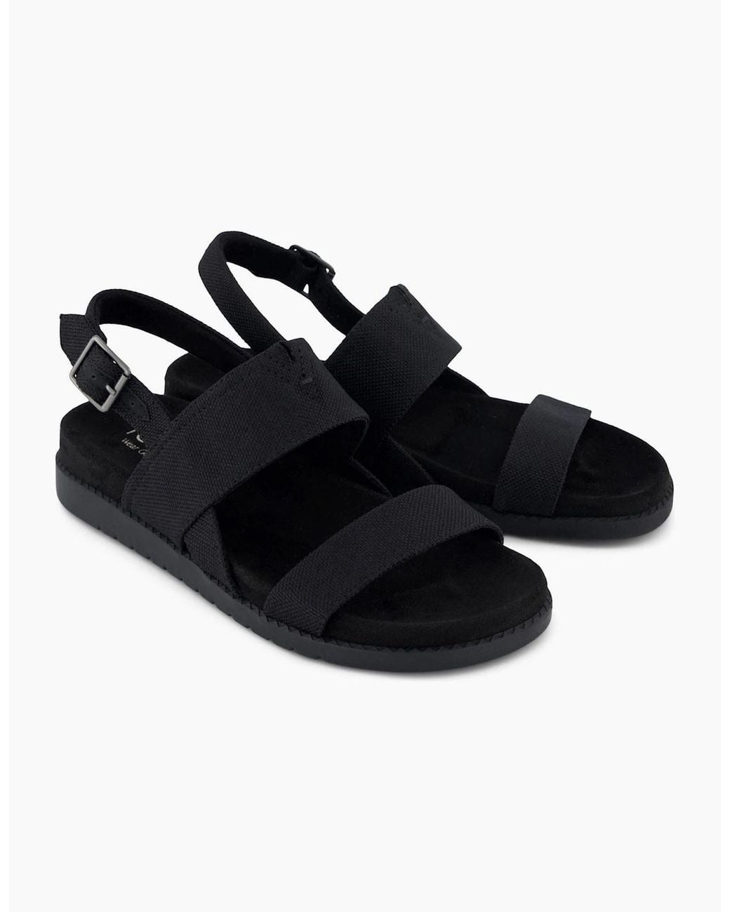 TOMS Black Marin Polyester Sandals