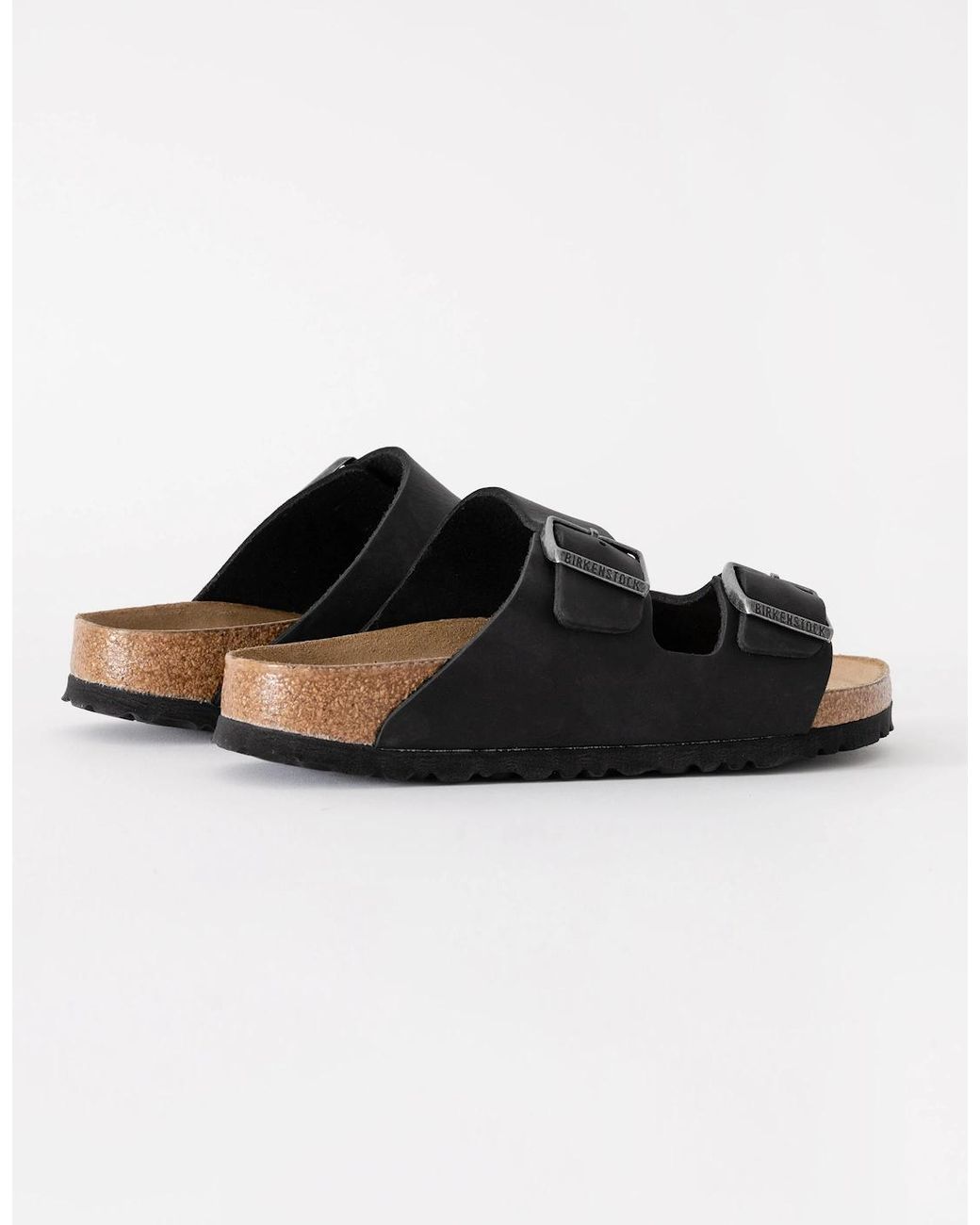 Birkenstock Arizona Black Soft Footbed Oiled Leather Sandals