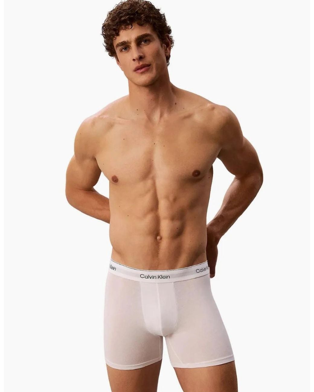Calvin Klein White 3-Pack Icon Cotton Stretch Boxer Briefs, All for men
