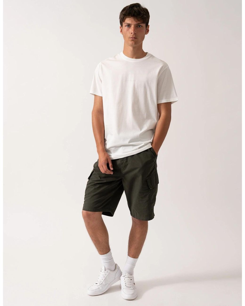 ARMANI EXCHANGE White Regular Fit Mercerised Cotton T-Shirt for men