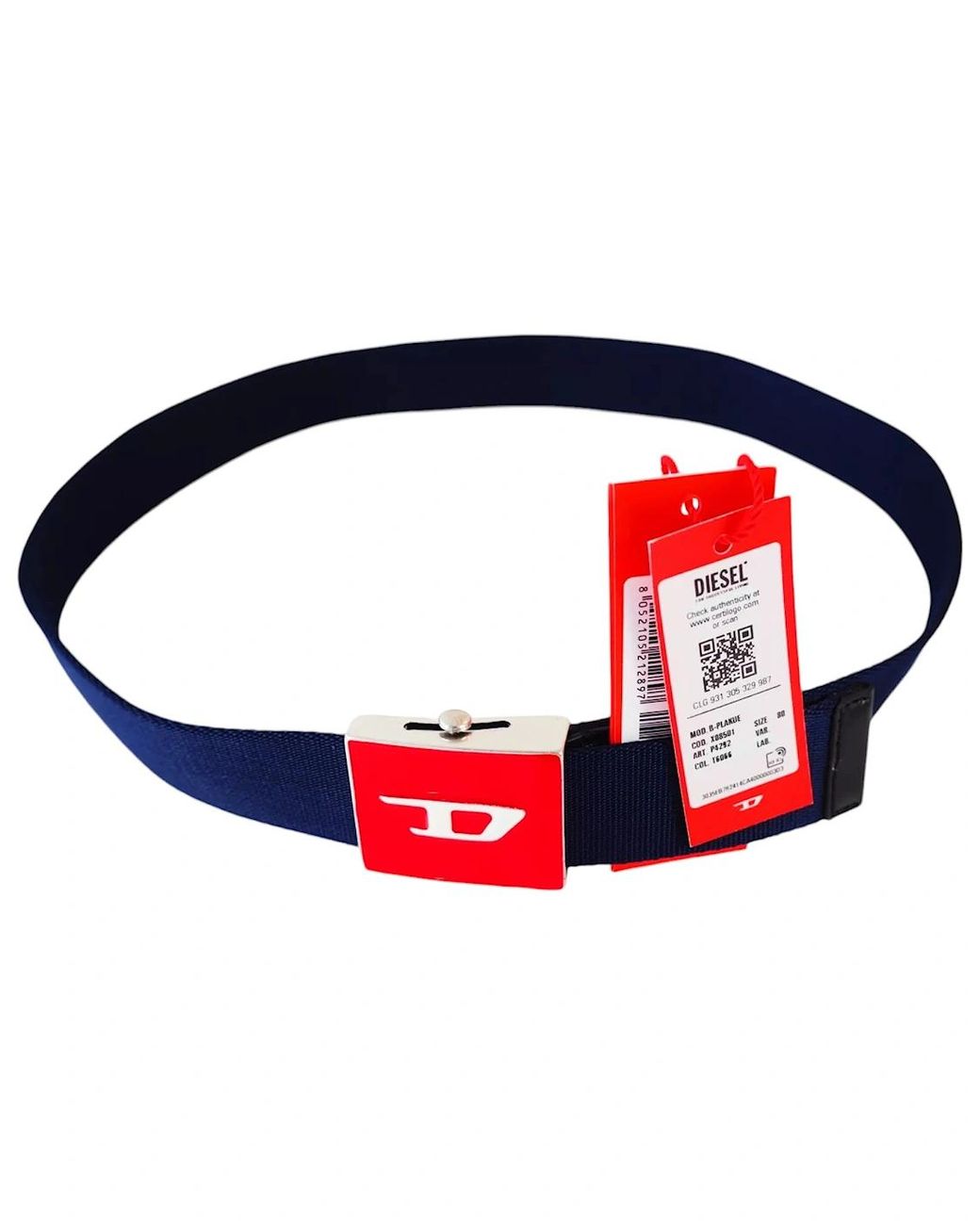 DIESEL Red B-Plakue Webbing Belt Work Belt Metal Buckle Waistbelt Army Golf New for men