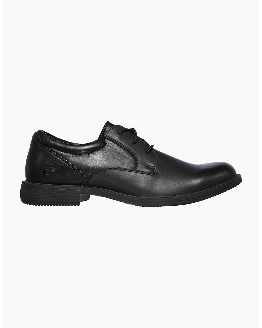 Skechers Black Dreston Rasmiss Leather Standard Lace-Up Shoes for men