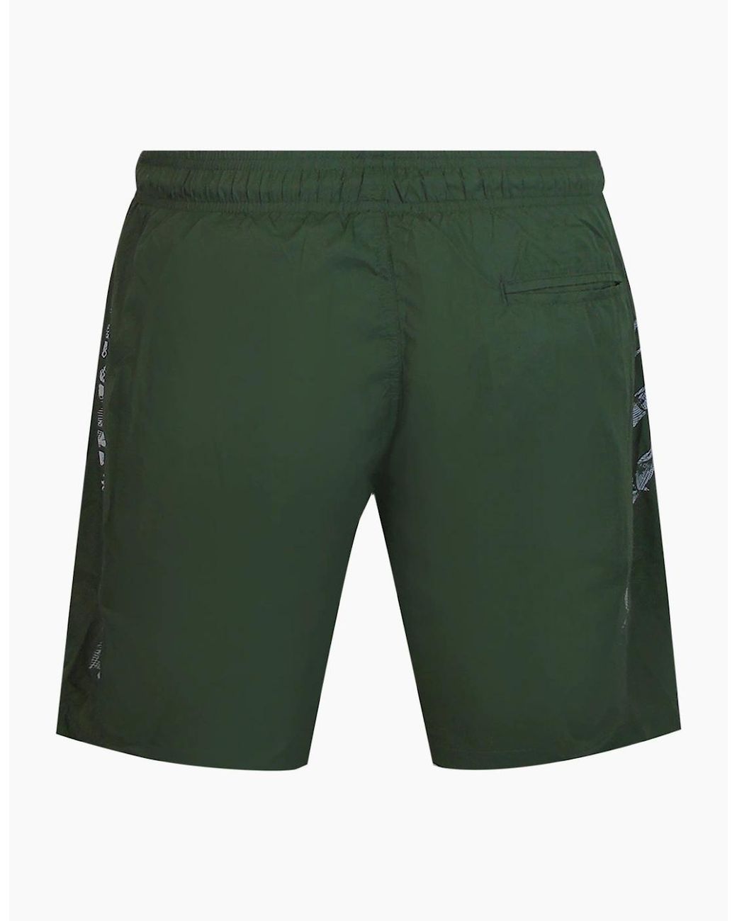 Philipp Plein Green Plein Sport Scratch Logo Long Swim Shorts