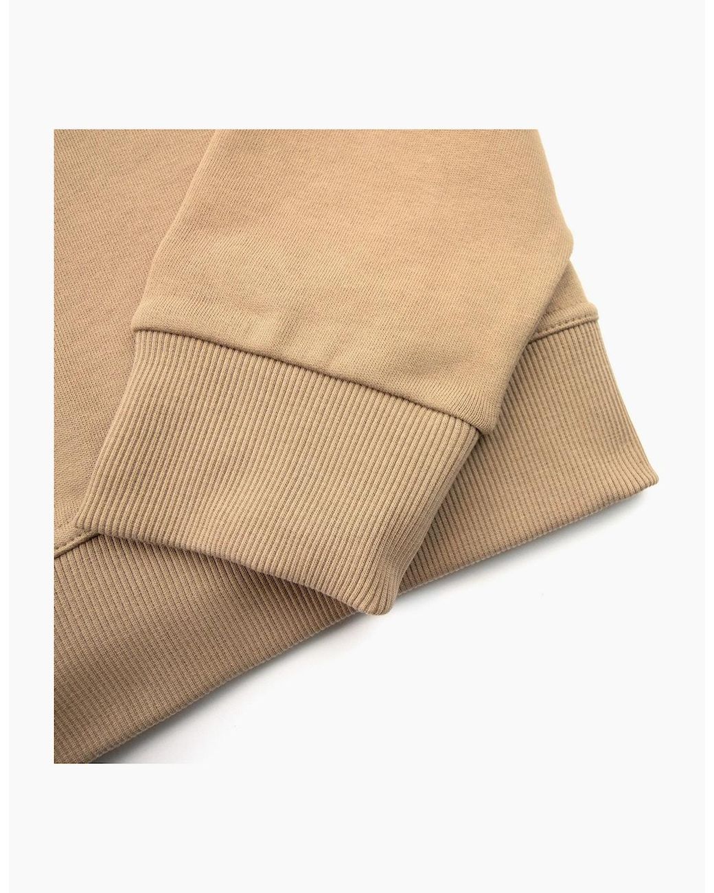 Burberry Natural Logo Print Cotton Hoodied Sweatshirt Camel for men