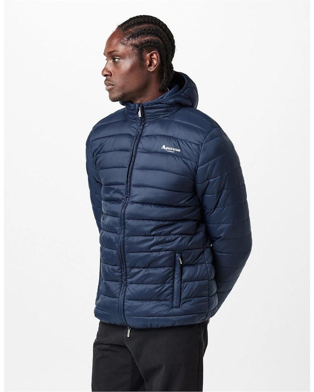Aquascutum Blue Puffer Jacket for men