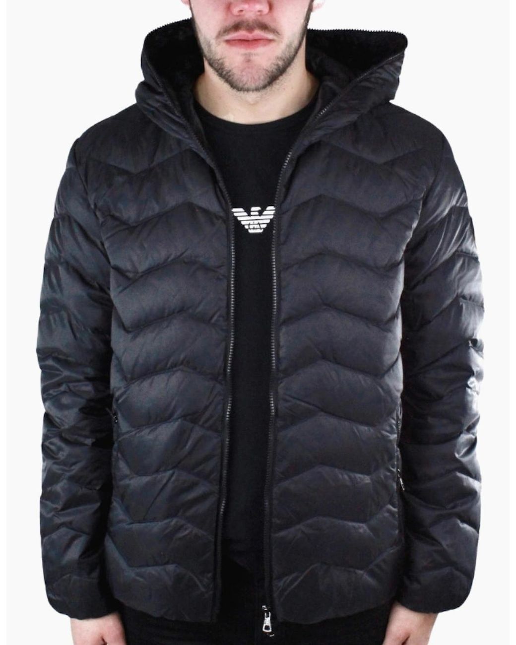 EA7 Blue Full Zip Closure Jacket for men
