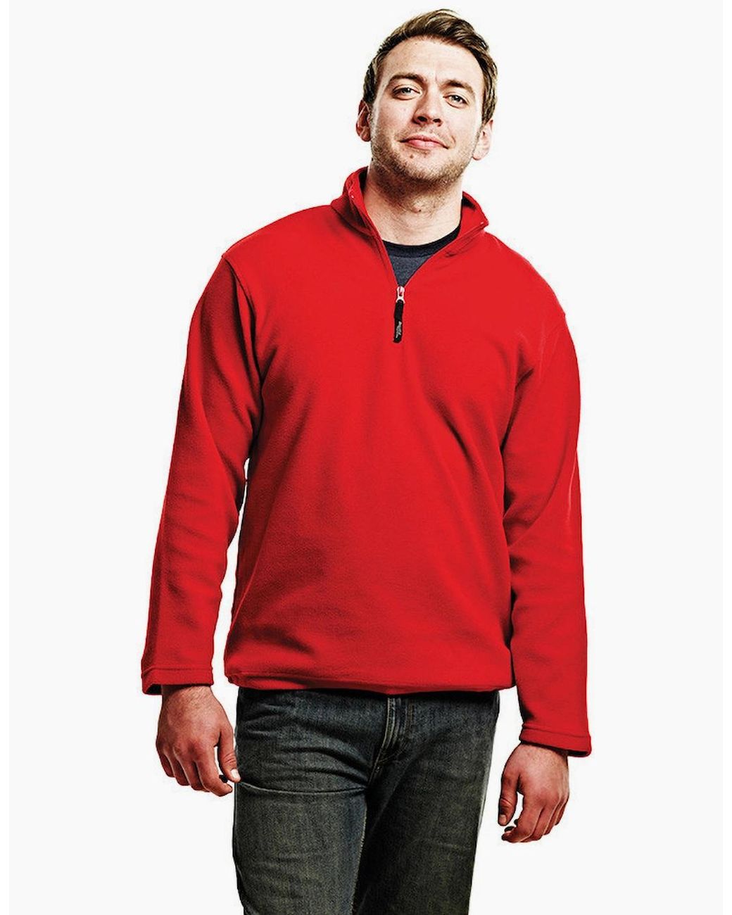Regatta Red Micro Zip Neck Fleece Top (170 Gsm) for men