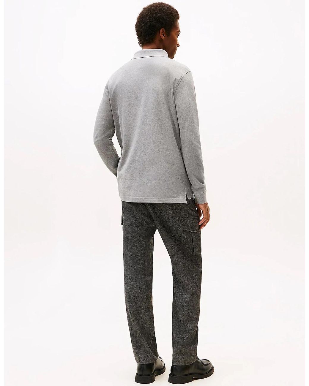 Tommy Hilfiger Gray 1985 Regular Long Sleeve Polo Shirt for men