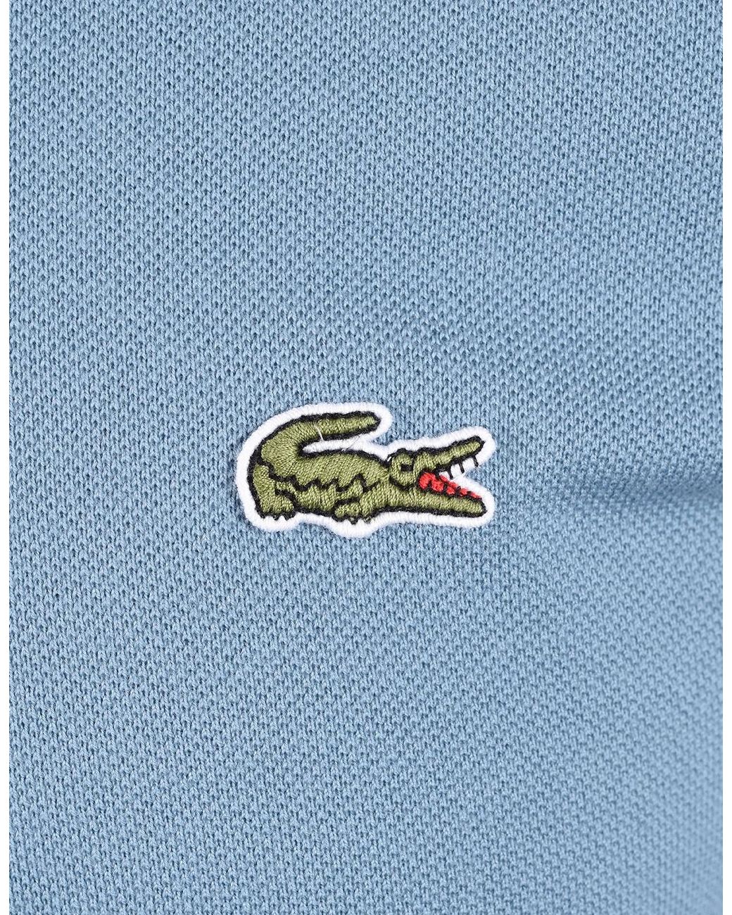 Lacoste Blue Short Sleeved Ribbed Collar Polo Mid for men
