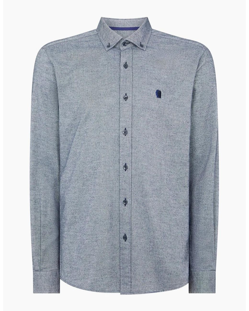 Remus Uomo Blue Tapered Fit Soft Cotton Shirt for men