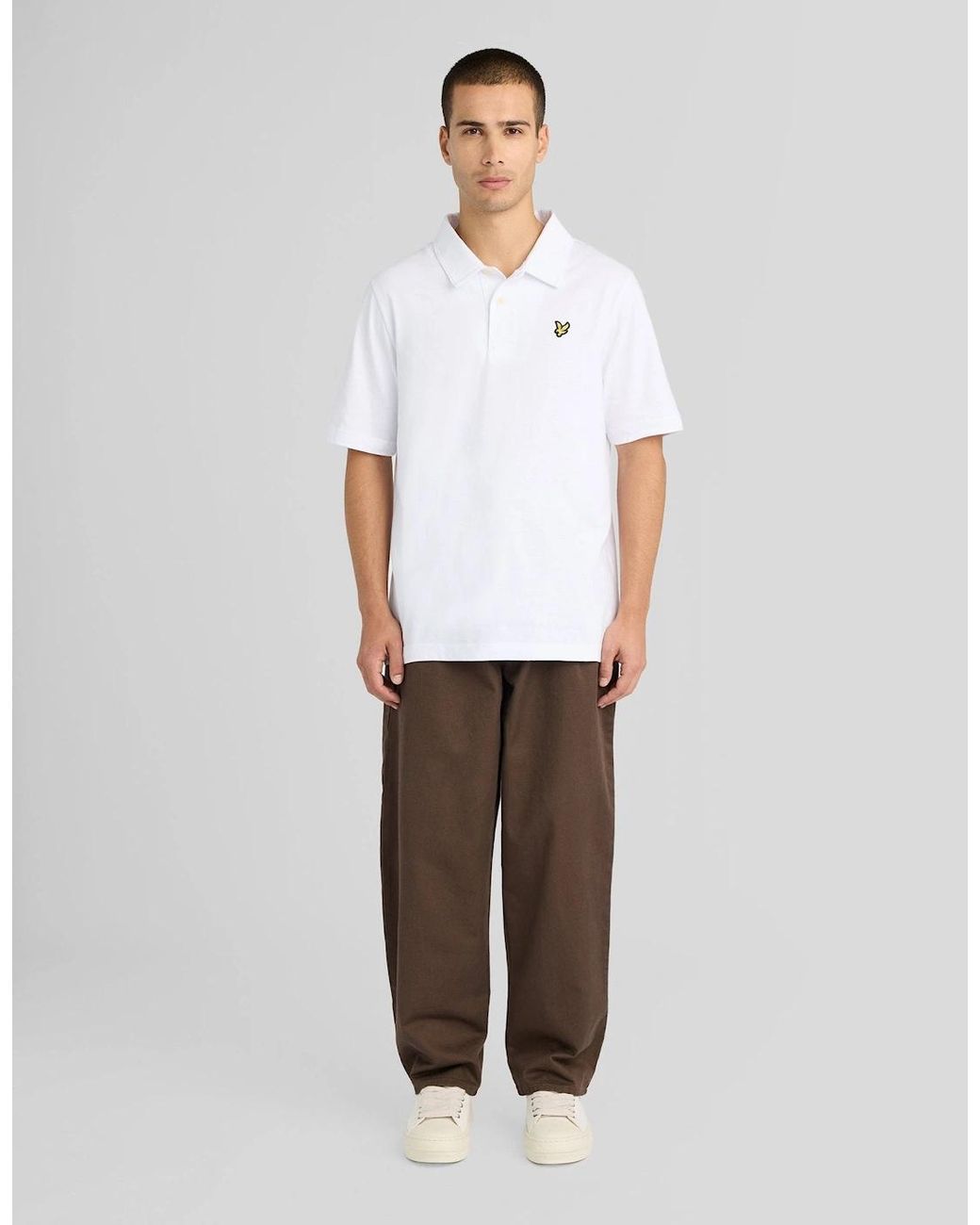 Lyle & Scott White Relaxed Cotton Jersey Polo Shirt for men