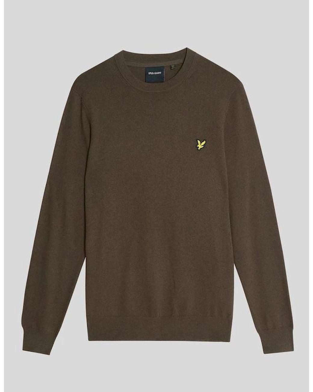 Lyle & Scott Brown Lyle & Scott Cotton Merino Crew Neck Jumper for men