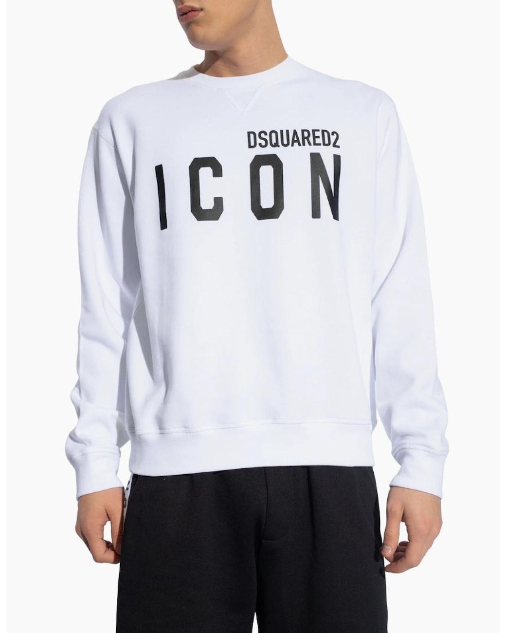 DSquared² White Sweatshirt Large Icon Cool Logo for men