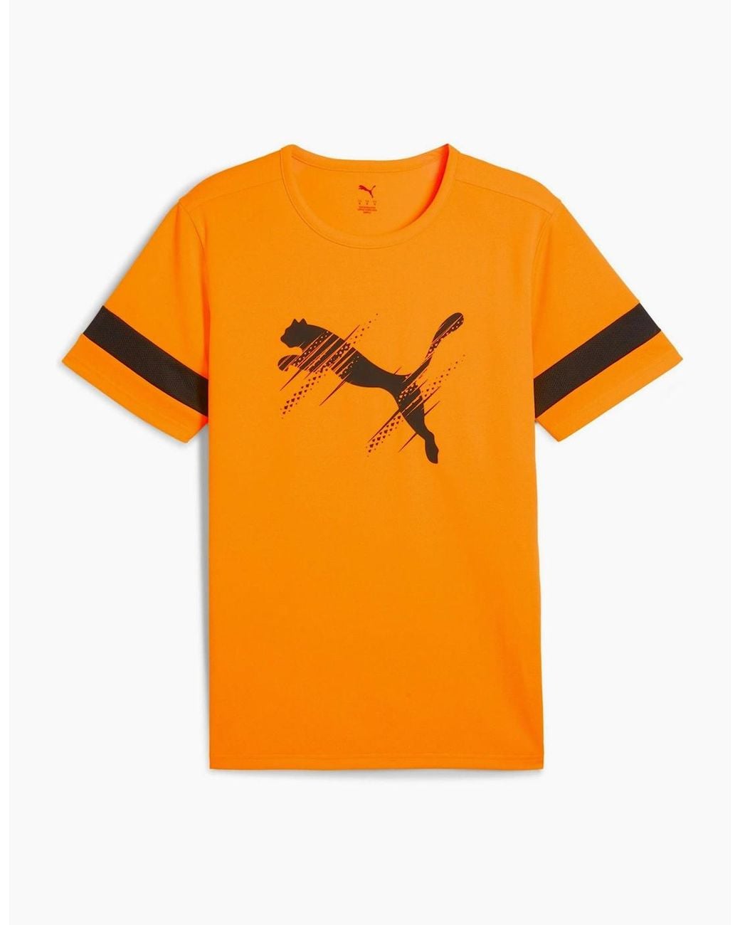 PUMA Orange Attacanto Logo Jersey Short Sleeve Performance T-Shirt for men