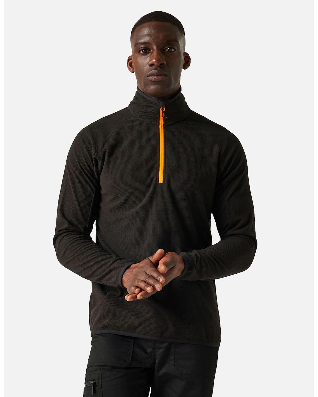 Regatta Black Professional Half Zip Fleece Top for men