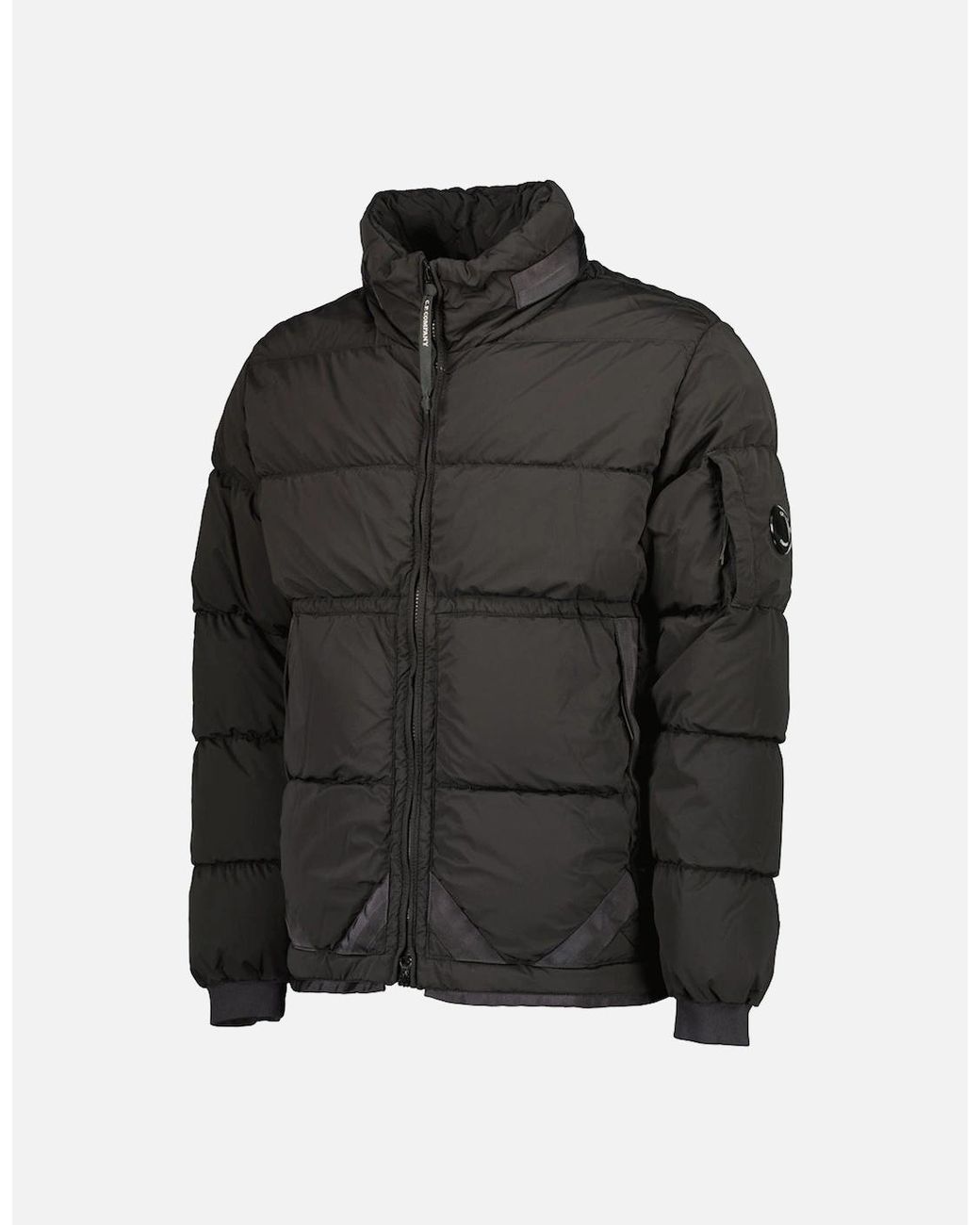 C P Company Black Nycra-R Down Lens Jacket for men