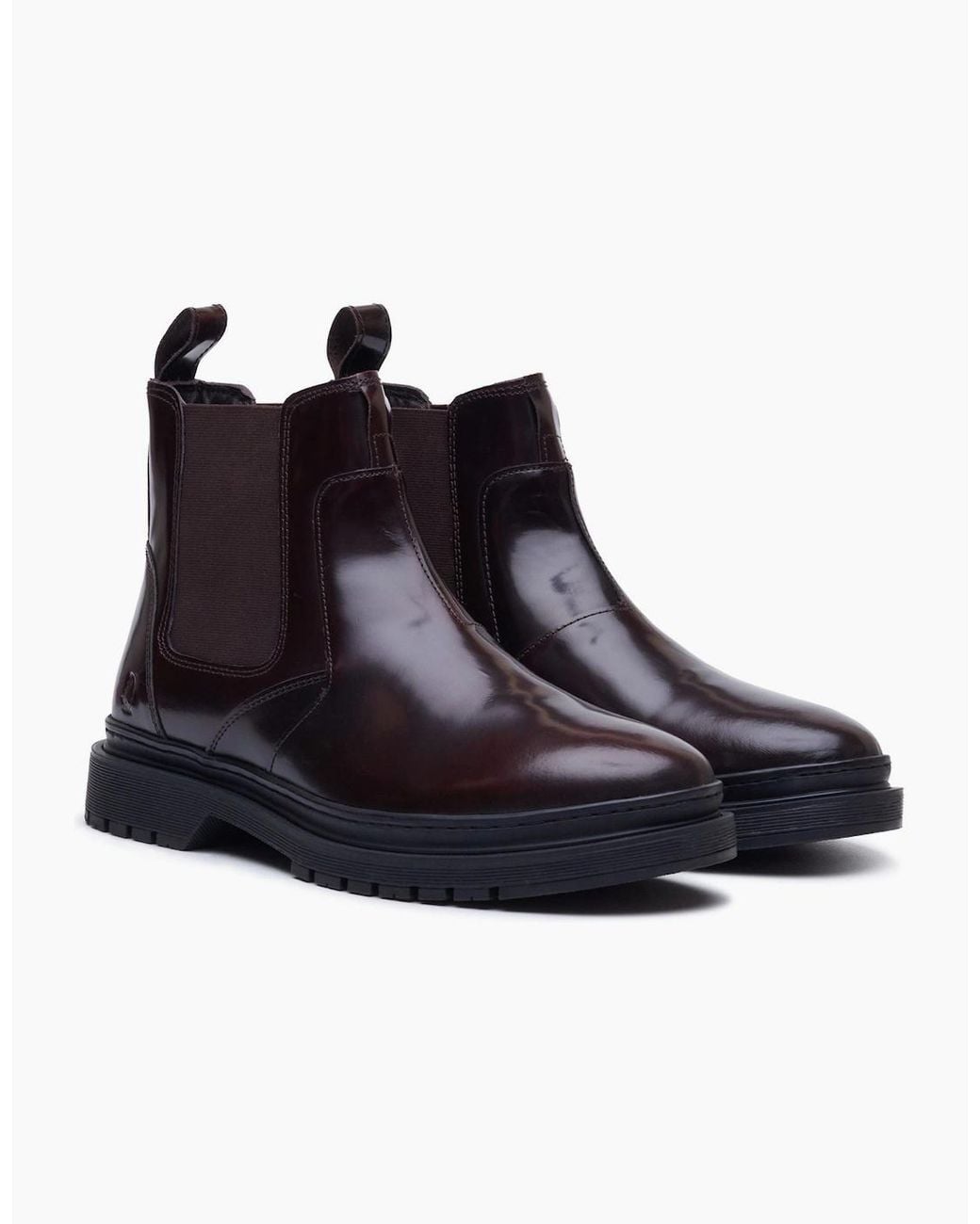 Hush Puppies Blue Jamie Leather Bordeaux Boots for men