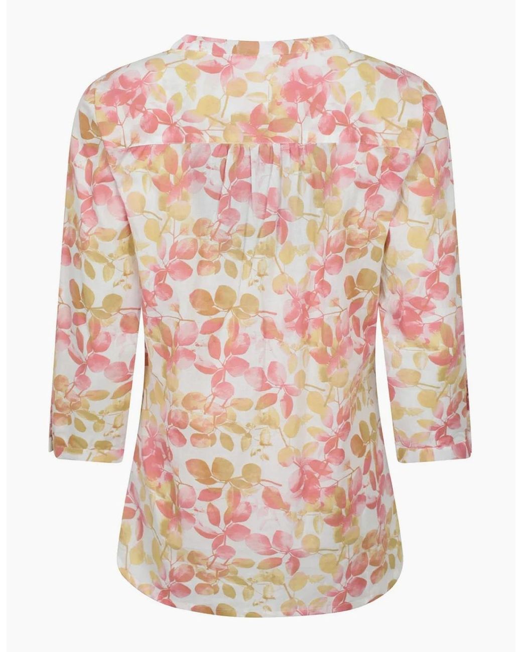 Mountain Warehouse Pink Ladies Petra Leaf Print 3/4 Sleeve Blouse