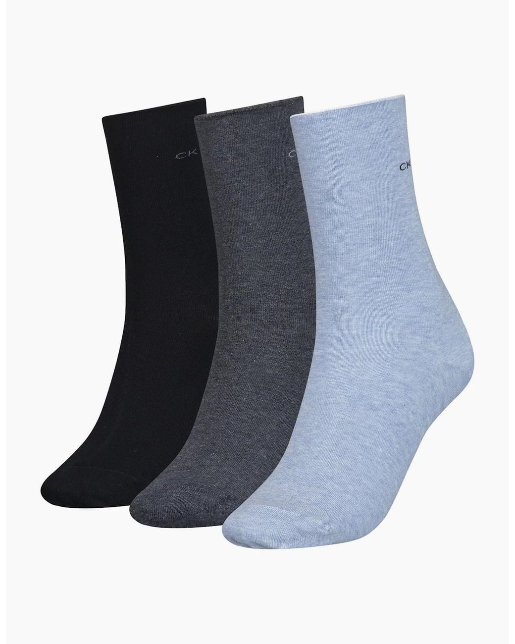 Calvin Klein Blue 3-Pack Classic Roll-Top Socks, Mix