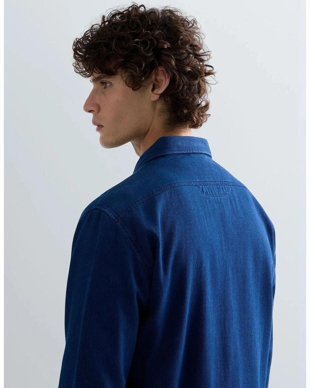 Replay Blue Snap Front Denim Shirt for men