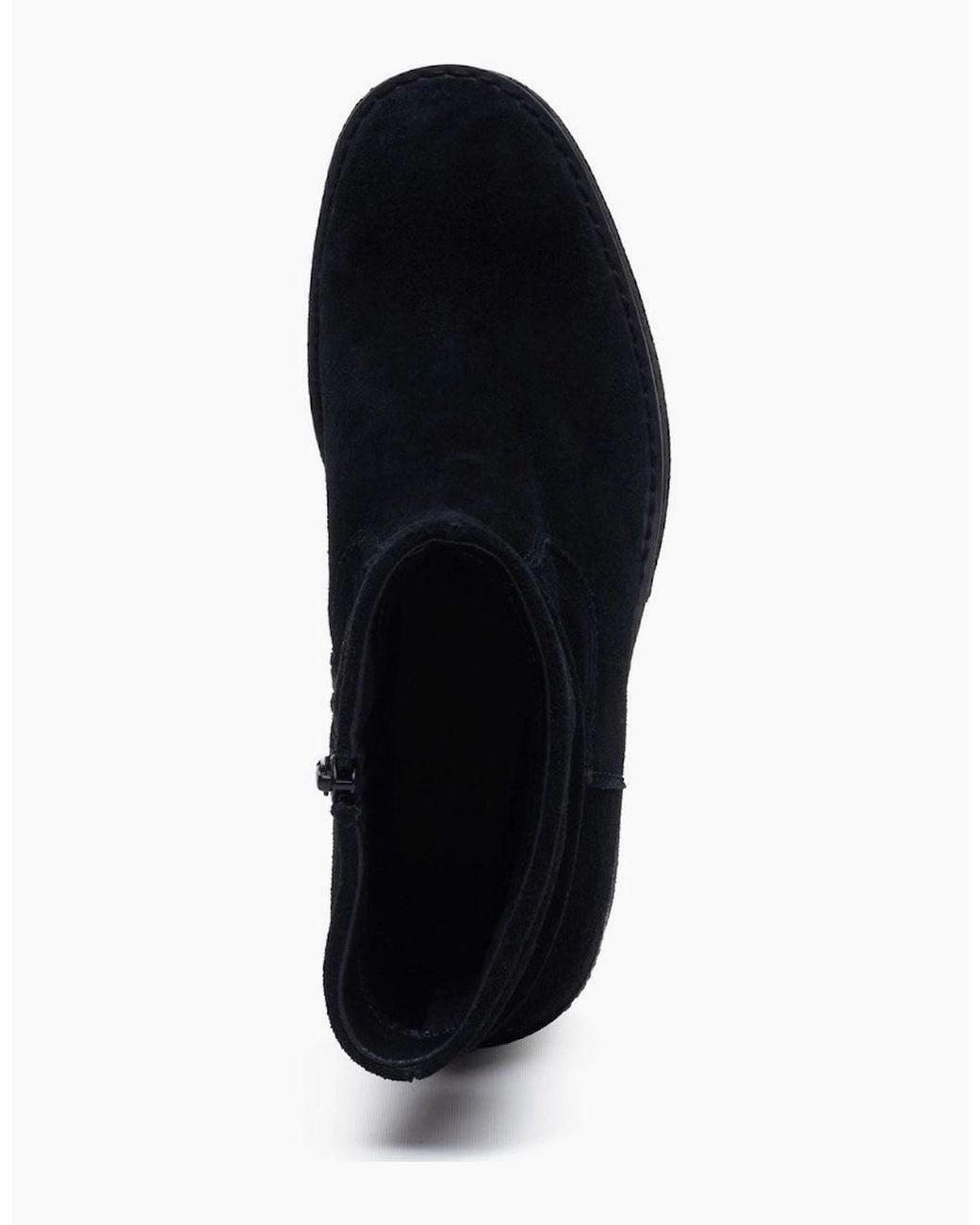 Hush Puppies Black Flora Ruched Boot Mid Calf Boots