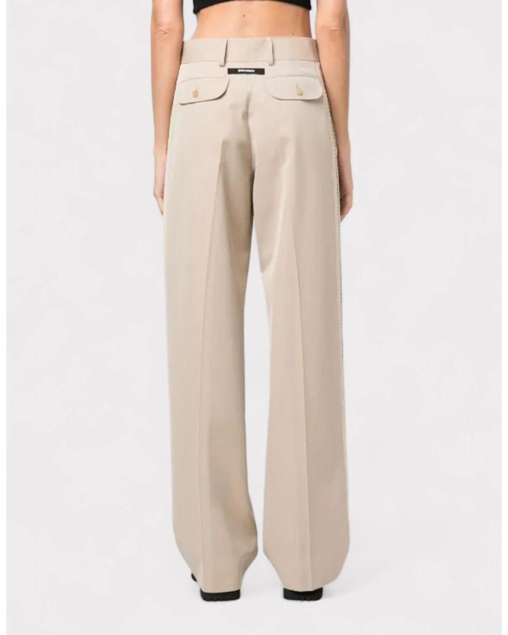 Palm Angels Natural Tab Knit Pants